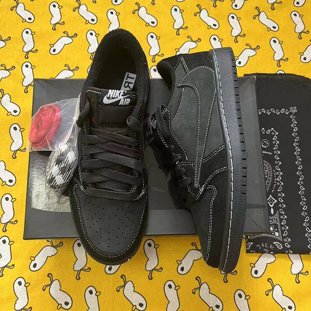 Nike Air Jordan 1 Retro Low Black Phantom Unisex Sneakers - Picture 8 of 8